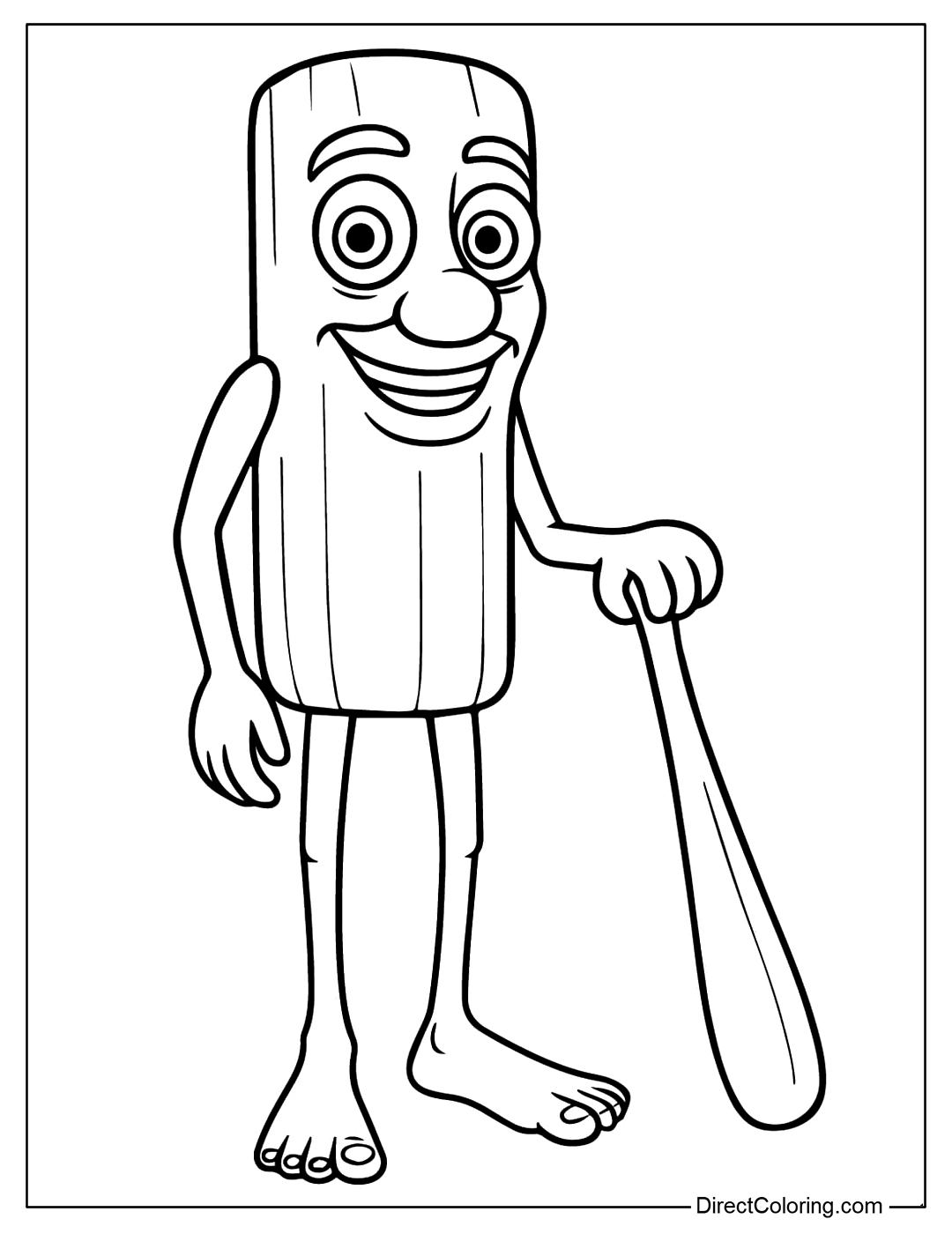 Free Tung Tung Tung Sahur Coloring Page